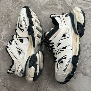 Balenciaga Track Sneakers, White/Black, Extra Shoe Laces, Size, EU34 US4